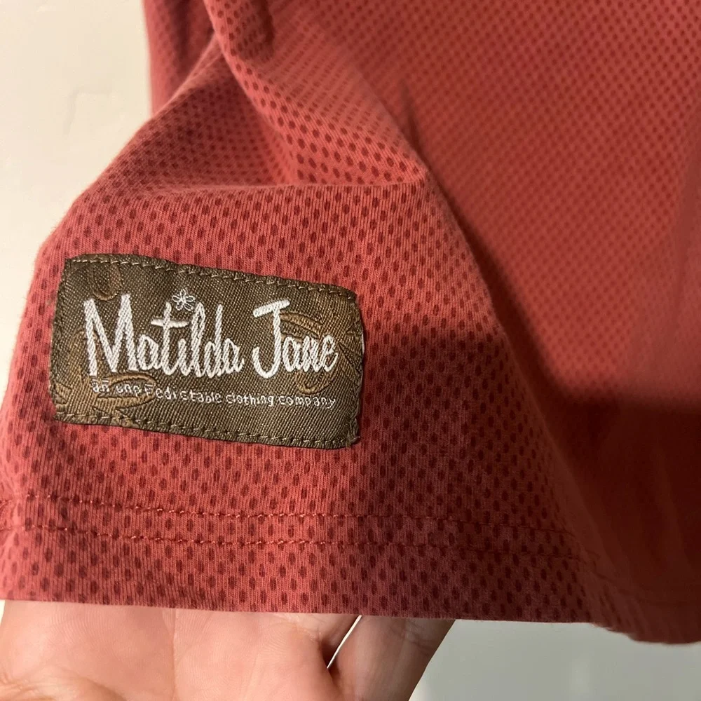 Matilda Jane You & Me Cinnamon Tee Dotted Long Sleeve Ruffle Size 8